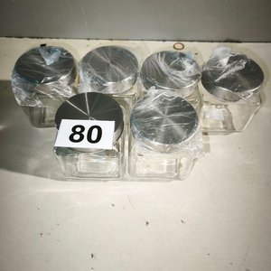Set de 6 Frascos de Vidrio Cuadrados con Tapa Metálica - imagen 2