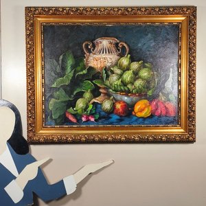 A. Volpe - Naturaleza Muerta con Alcachofas y Pimientos, Óleo sobre Lienzo - imagen 11