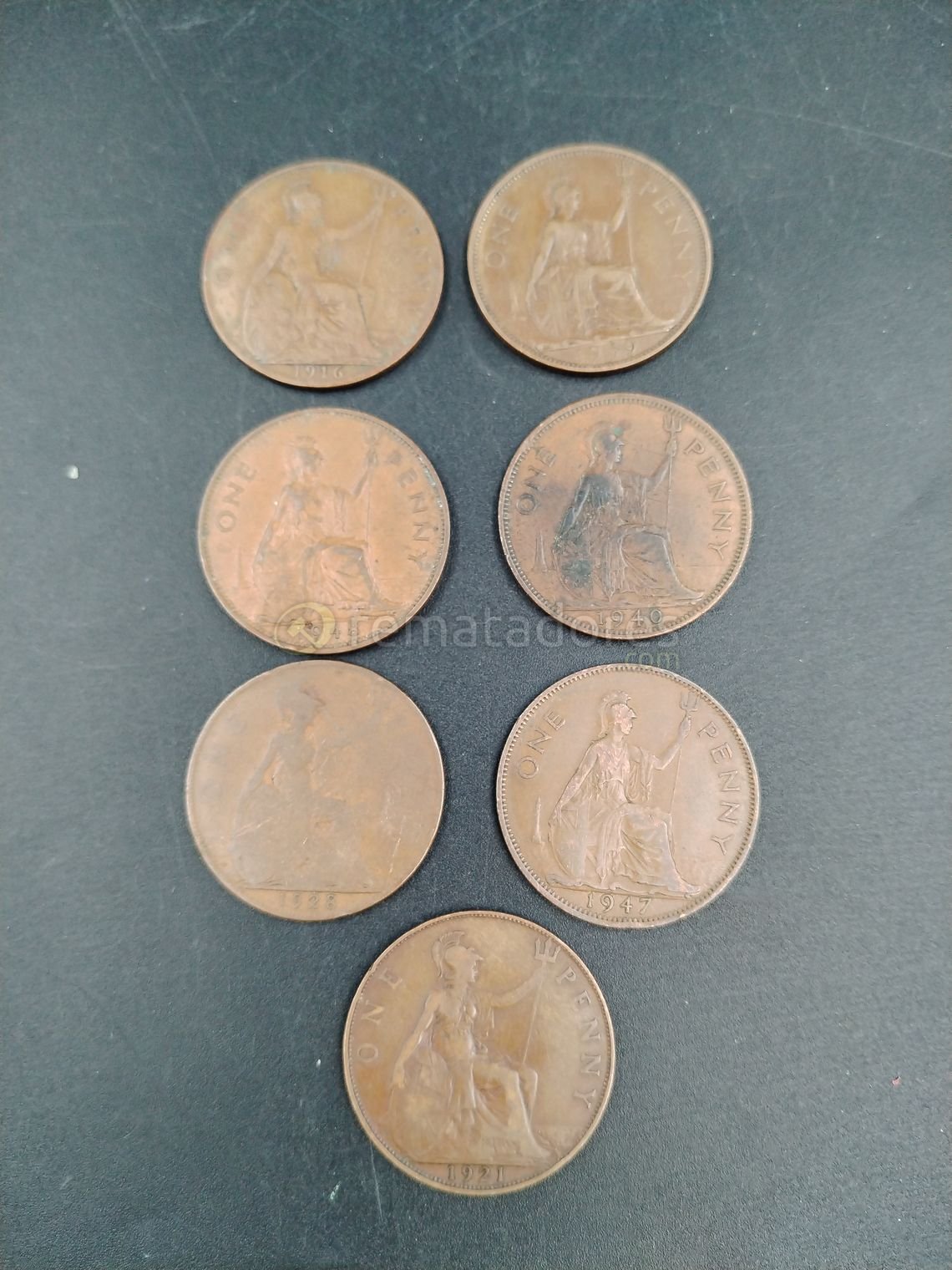 Lote de 6 Monedas "One Penny" de Bronce