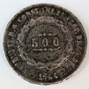 Lote siguiente: Moneda de Plata Imperio de Brasil 500 Reis 1853 Pedro II