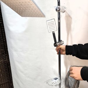 Barra de Ducha Cromada con Cabezal Cuadrado y Ducha Teléfono - imagen 3
