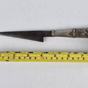 Cuchillo Criollo con Mango de Platería y Vaina de Cuero - imagen 5