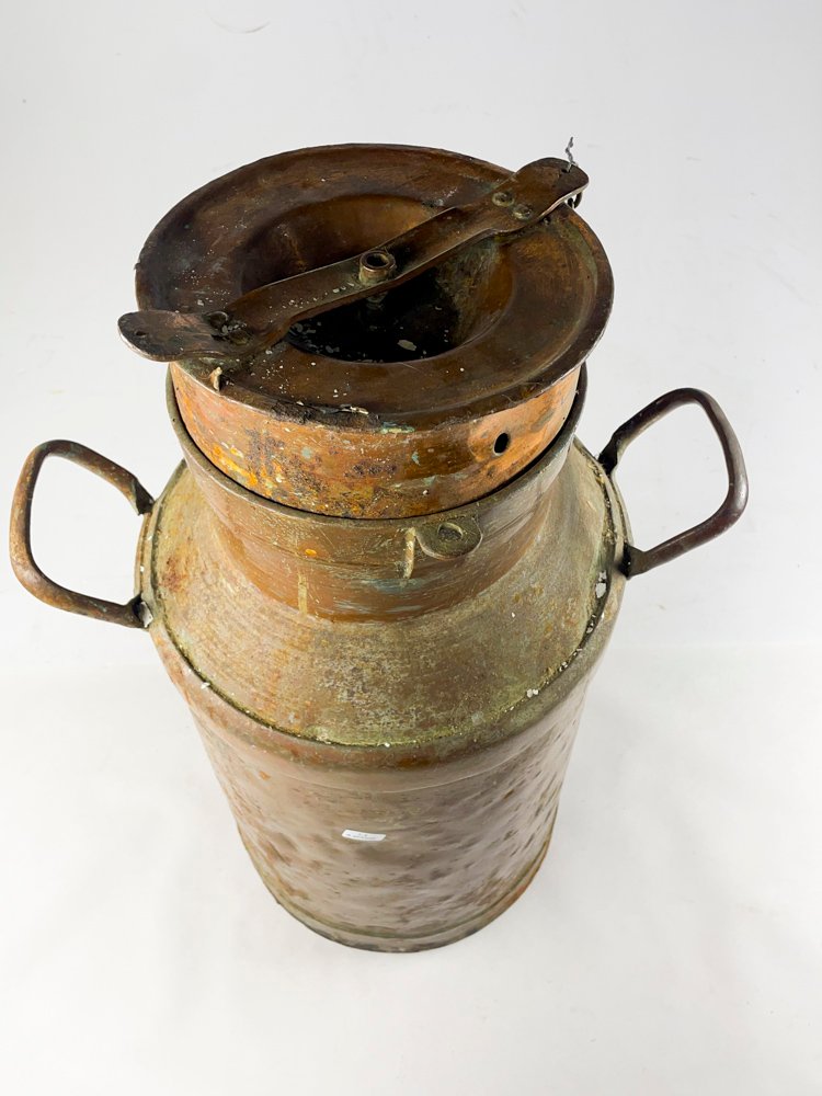 Tarro de leche en cobre antiguo - imagen 2