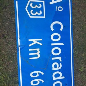 Cartel de Señalización Vial Arroyo Colorado Km 66 Ruta 33 - imagen 1