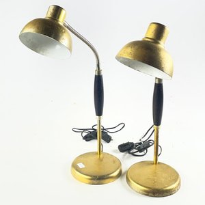Par de lamparas de sobremesa en metal y madera flexibles de 60 cm - imagen 1