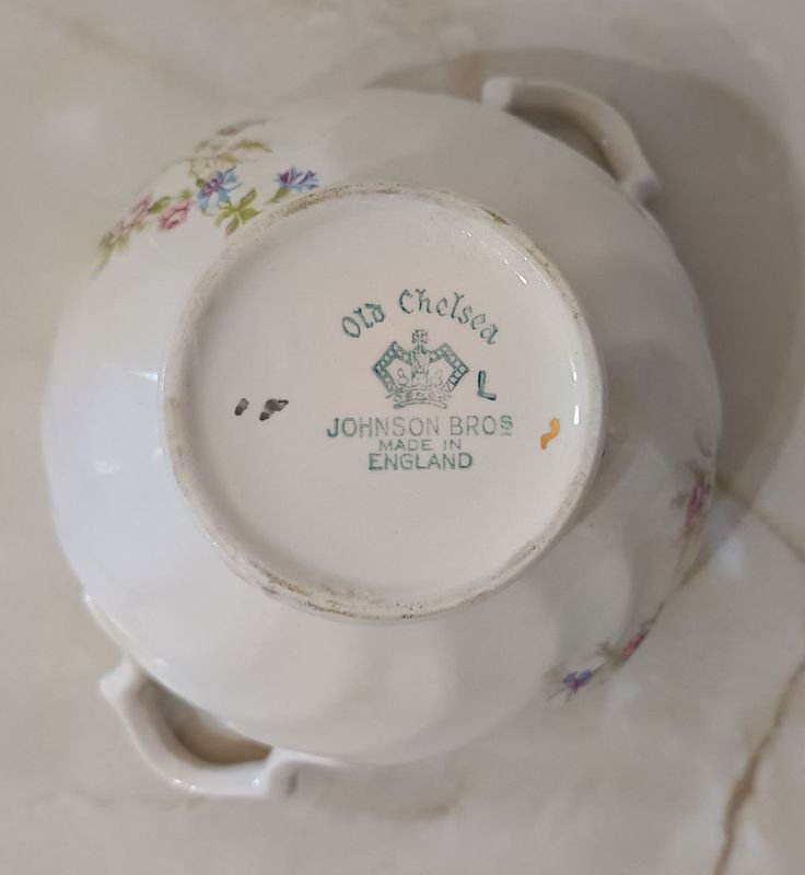 Azucarero de Porcelana INGLESA Johnson Bros. 'OLD CHELSEA' con tapa - imagen 6