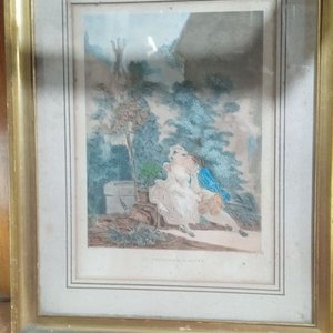 Lote siguiente: Grabado Antiguo "Le Jardinier Galant" Estilo Rococó Francés (1778)