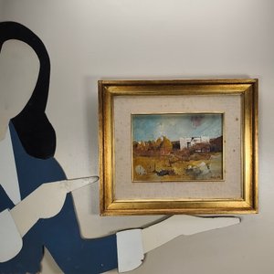 Óleo "Olegario Villalba" con marco dorado - imagen 5