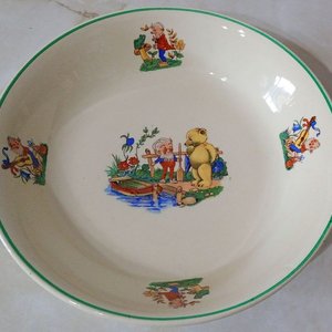 Plato Hondo Infantil Antiguo Lozur Diseño Fritz Baumgarten - imagen 6