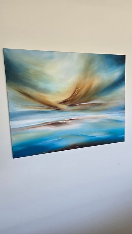 Pintura abstracta de olas de mar - imagen 1