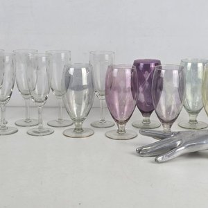 12 Copas Vintage de Cristal Tallado - imagen 1