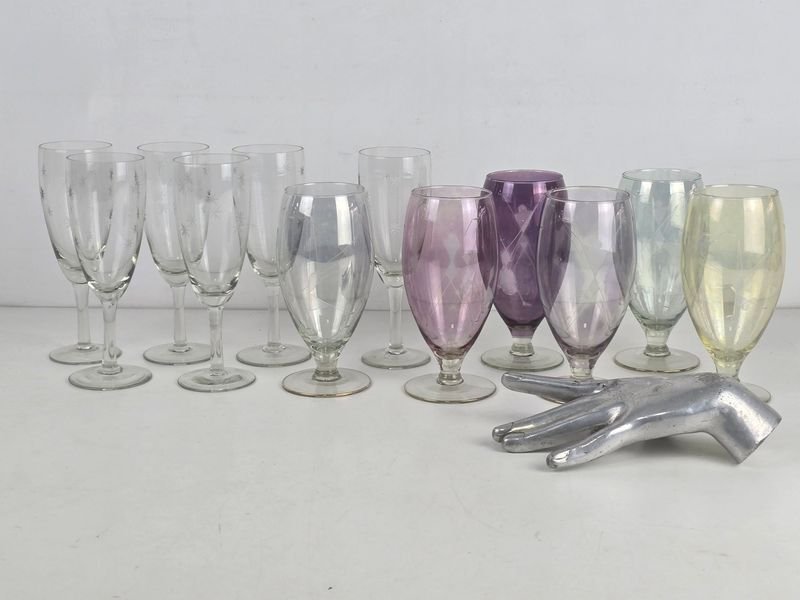 12 Copas Vintage de Cristal Tallado