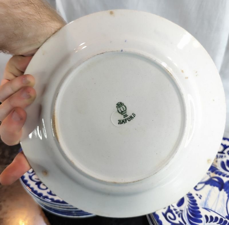 Platos de porcelana azul y blanco en loza ÁNFORA - imagen 5