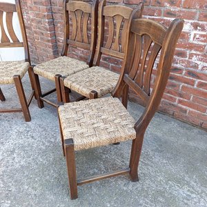 Juego de 4 Sillas de Madera Maciza con Asiento Tejido en Cardo - imagen 3