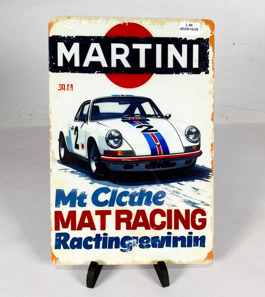Chapa Decorativa Martini Racing Porsche 911 30x20 cm