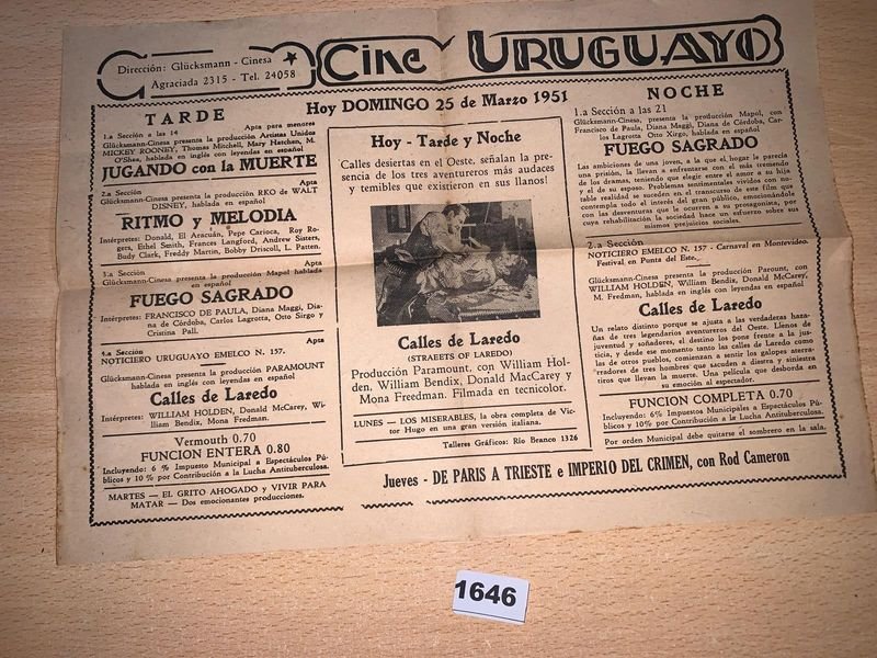 Programa de cine uruguayo del año 1951 - imagen 5