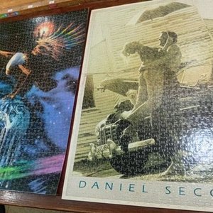 Par de Puzzles Completos Plastificados: Águila y Escena Clásica - imagen 4