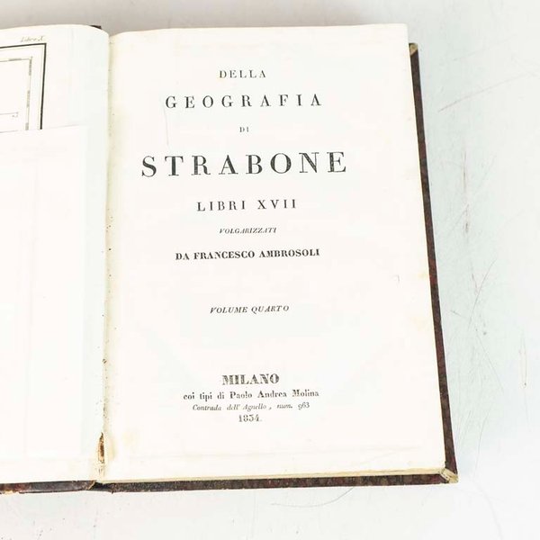 Geografía de Estrabón Volumen IV - Edición Milán 1854 - imagen 1