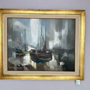 Cuadro "Los Barcos" con Marco Dorado - imagen 2