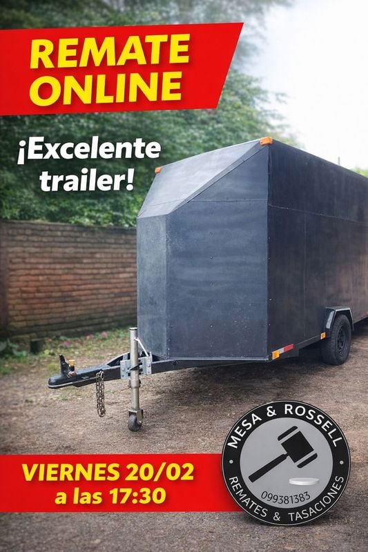 ¡Tráiler cerrado imperdible! Transporte de motos y mercadería, Montevideo, $355 patente anual