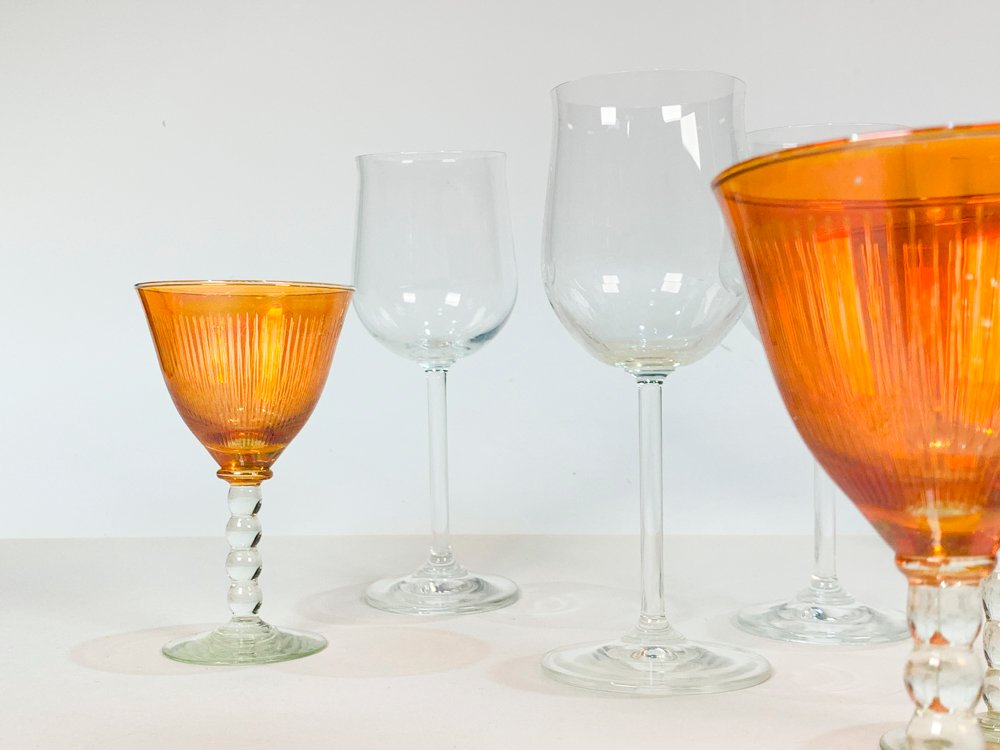 Copas de vidrio hialinas y color ámbar - imagen 2