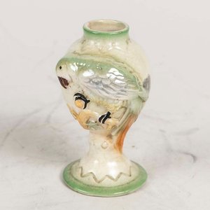 Mate de Loza Decorado con Ave y Detalle Craquelado - imagen 1
