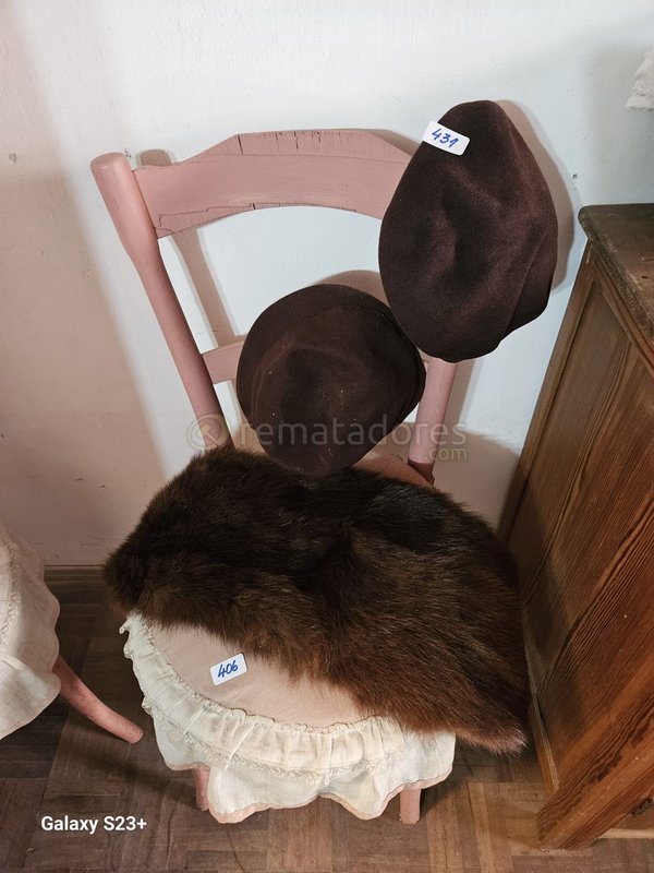 Conjunto de Boina y Piel Marrón para Colección