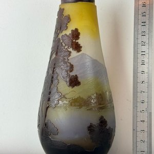 Jarrón de Cristal Camafeo Émile Gallé "Paysage des Vosges" Art Nouveau - imagen 4