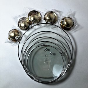 Juego de 5 Cacerolas Esmaltadas Naranja con Tapas de Vidrio y Asas Doradas - imagen 3