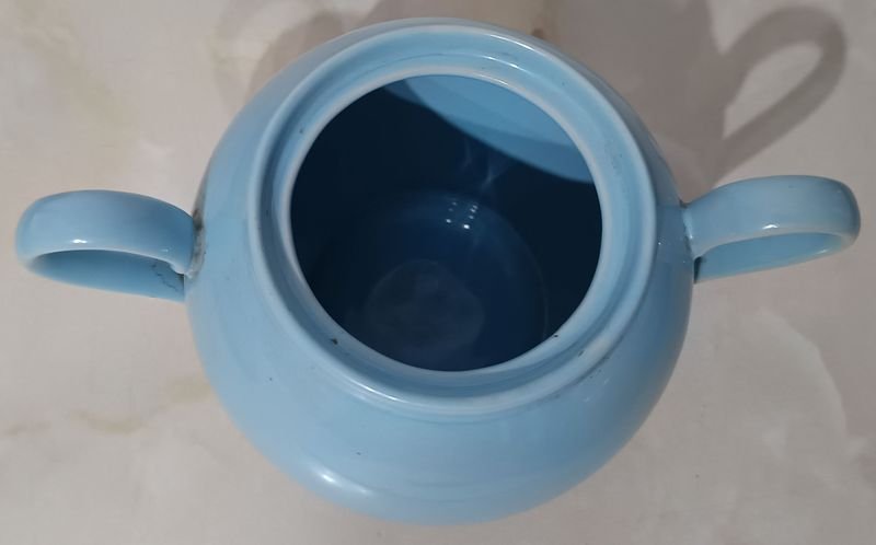 Azucarero de Porcelana OLMOS sin tapa. Línea Celeste - imagen 2