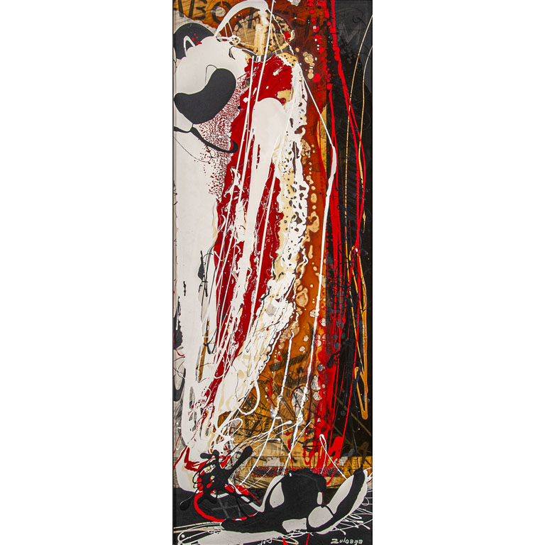 Lote anterior: Ignacio Zuloaga. Abstracto. Acrílico sobre cartón, 105 x 40 cm.