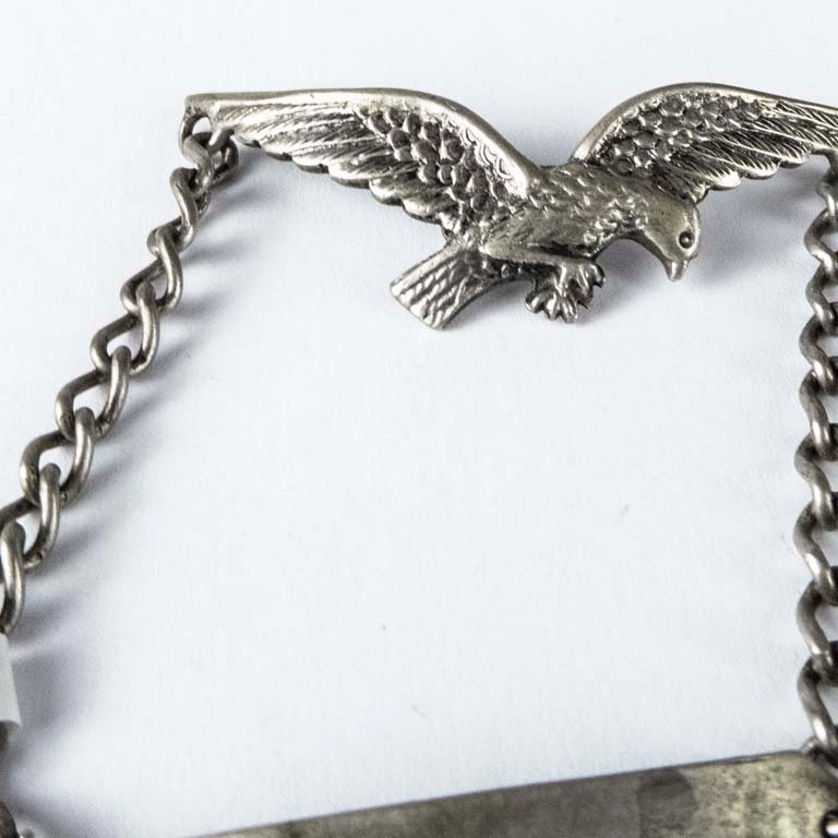 Pulsera de plata con águila grabada - imagen 2
