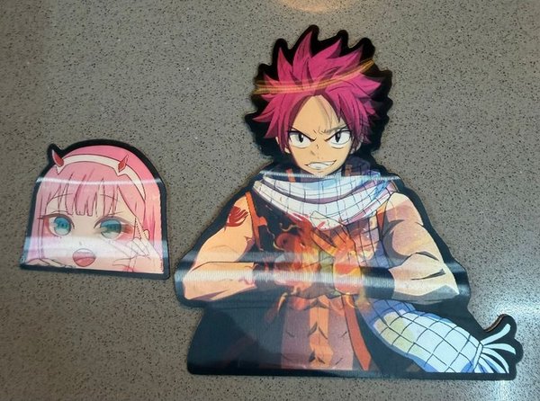 Stickers de Anime: Natsu Dragneel y Zero Two