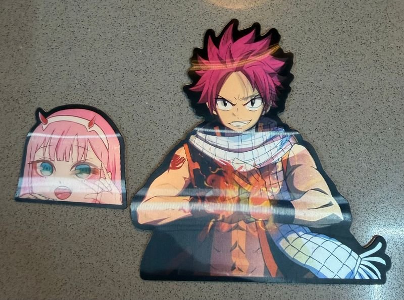 Stickers de Anime: Natsu Dragneel y Zero Two
