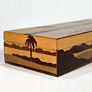 Caja de Madera con Tapa Abatible y Decoración de Playa de Río de Janeiro - imagen 3