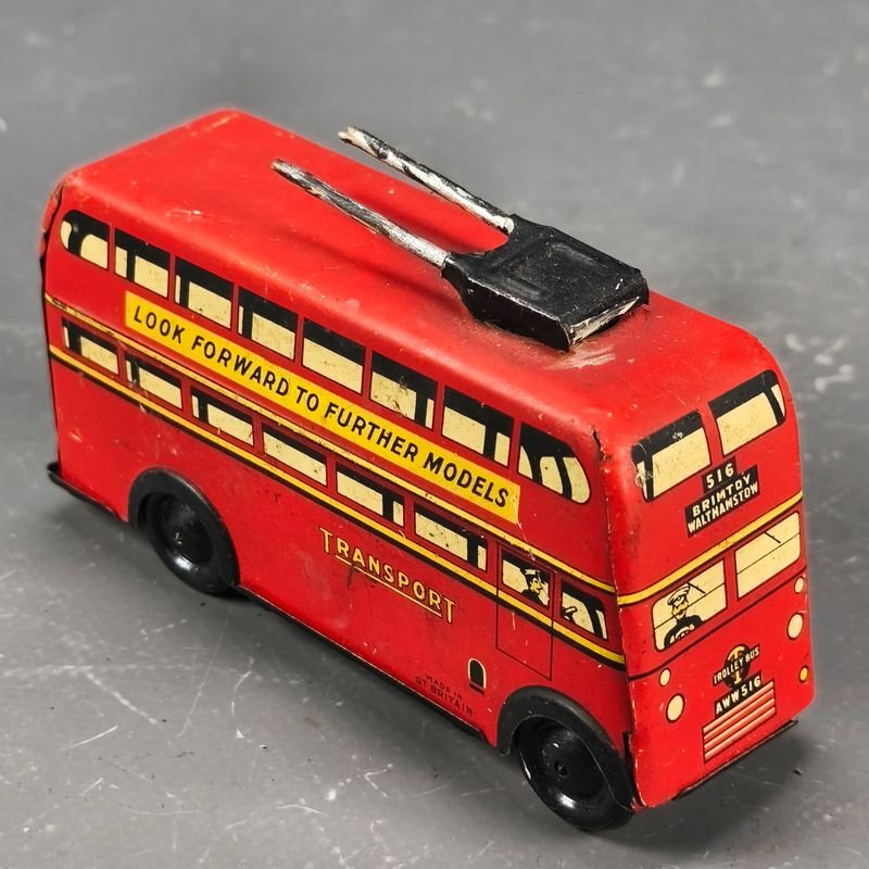 Tren de Trolebús Double Decker Vintage de Wells Brimtoy Londres - imagen 9
