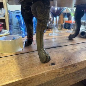 Bandeja Antigua con Patas de Bronce Estilo Francés - imagen 3
