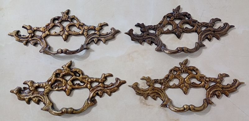 Tiradores antiguos de Bronce para cajón. Espectaculares. - imagen 3