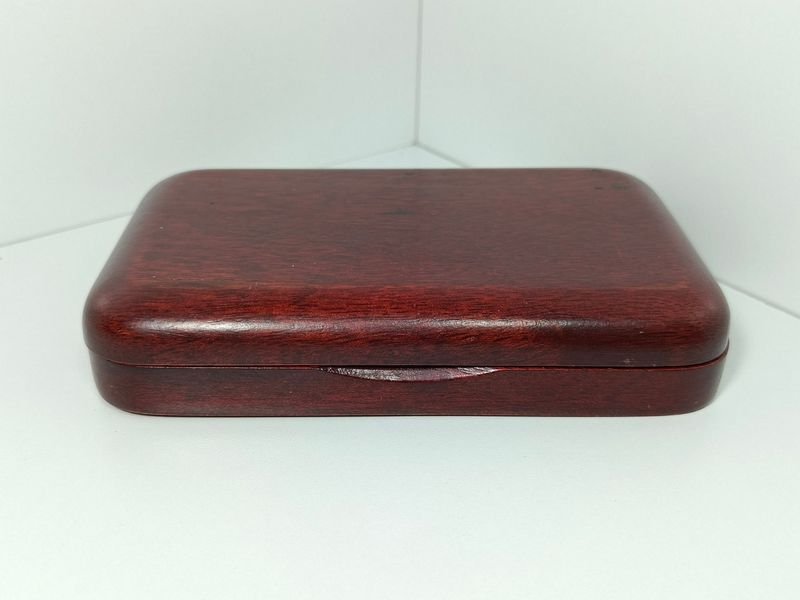 Estuche antiguo de madera para viaje con accesorios - imagen 3