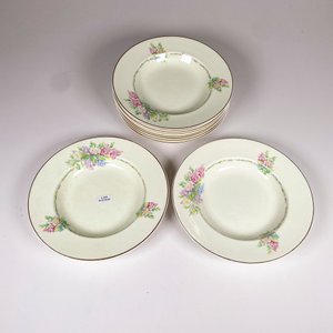 Nueve Platos Hondos de Loza Inglesa Portland Pottery - imagen 2