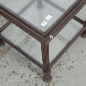 Mesa Lateral de Hierro con Estante y Tapa de Vidrio - imagen 3