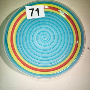 Lote de 10 Platos Llanos de Cerámica con Diseño Espiral Multicolor - imagen 2