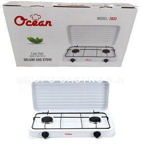 Anafe a Gas Portátil Ocean 2 Hornallas con Tapa Protectora - imagen 2