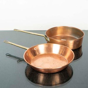 Set de 2 Cacharros de Cobre y Bronce con Mango - imagen 1