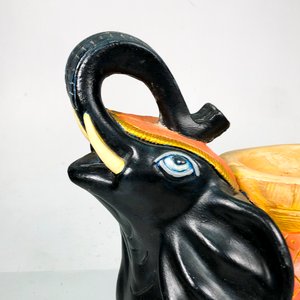 Figura de Elefante Decorativo en Cerámica Negra de 44 cm - imagen 4
