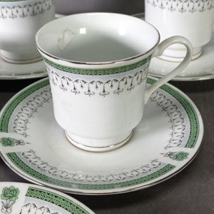 Conjunto de Cerámica China: 3 Tazas con Platillos, Bowl y 2 Platos - imagen 4