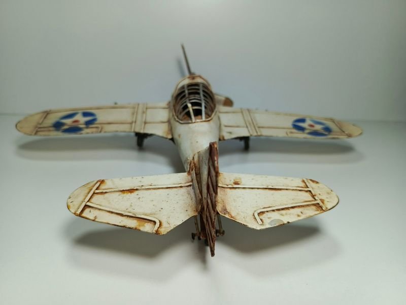Avión vintage de juguete a escala en hojalata, coleccionable - imagen 2