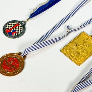 Lote de Nueve Medallas Doradas y Plateadas de Colección - imagen 4