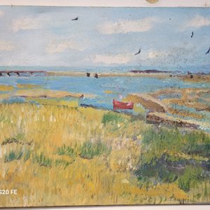 3 Cuadros al Óleo sobre Lienzo: Paisajes y Arquitectura, Firmados - imagen 4