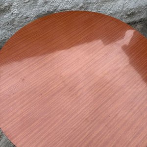 Mesa Redonda Moderna con Tapa de Madera y Base Metálica - imagen 3
